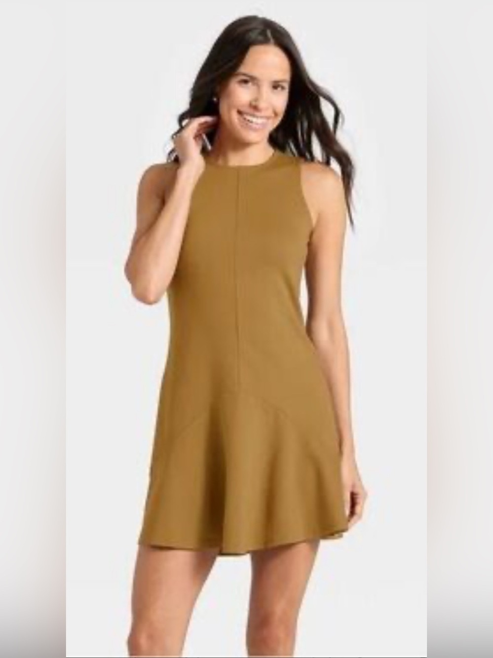 a new day Sleeveless Mini Dress in Mustard Brown